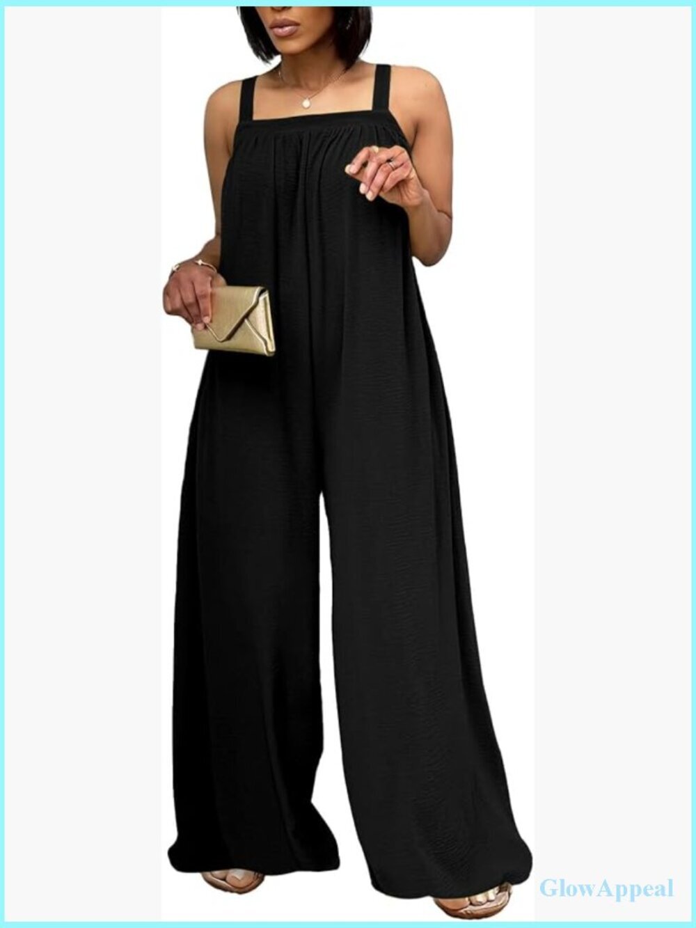 Sleeveless Wide Leg Jumpsuit Loose Romper with Pockets